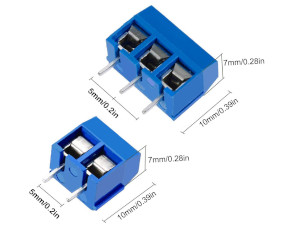 5mm 5 Pin PCB Mount Screw Terminal Block Schraubklemme Steckverbinder Blau